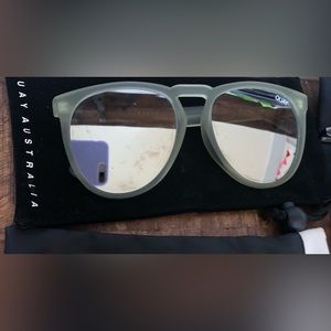 Quay PHD green plastic sunglasses with soft case